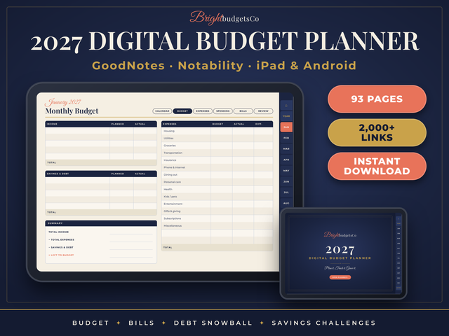 GoodNotes budget planner preview